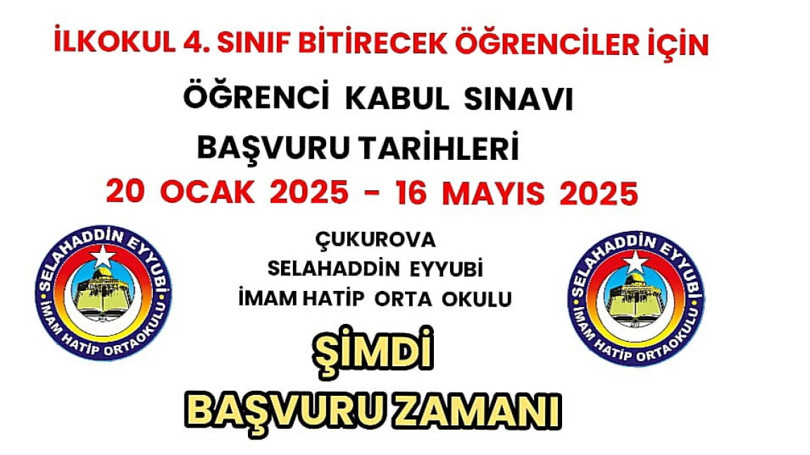 2025 YILI 5. SINIF ÖĞRENCİ KABUL SINAVI BAŞVURULARI BAŞLADI